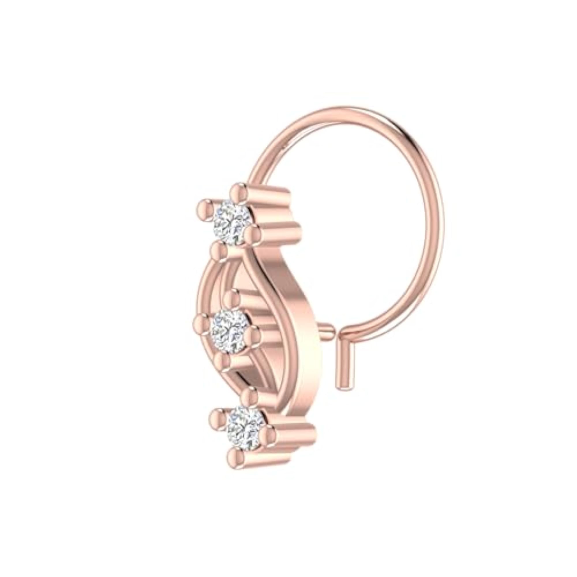 Women's 9K BIS Hallmarked Rose Gold Stud Nosering